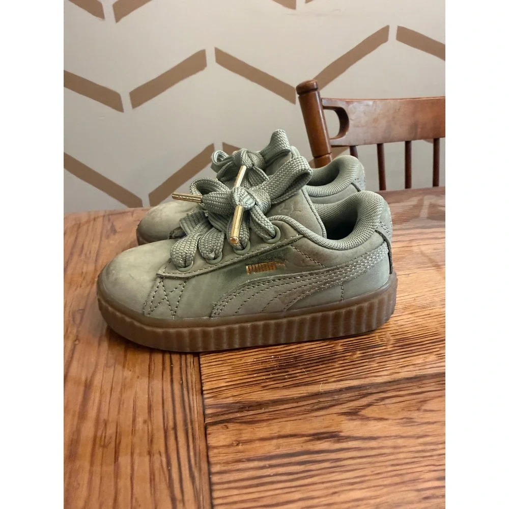 Puma Fenty Creeper Sneakers Kids 9C Green Suede Rihanna 399868-02